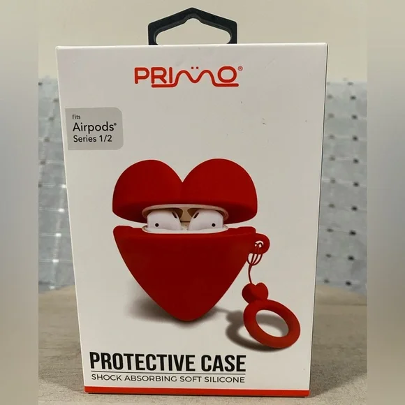 NEW Primo Apple AirPods 1&2 Protective
Case Red Heart Shock Absorbing Silicone - Picture 3 of 9
